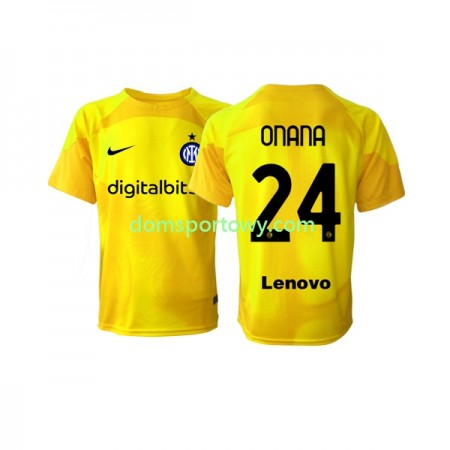 Koszulka Inter Mediolan Andre Onana 24 Bramkarska Wyjazdowe Koszulki Piłkarskie 2022-2023 Krótki Rękaw